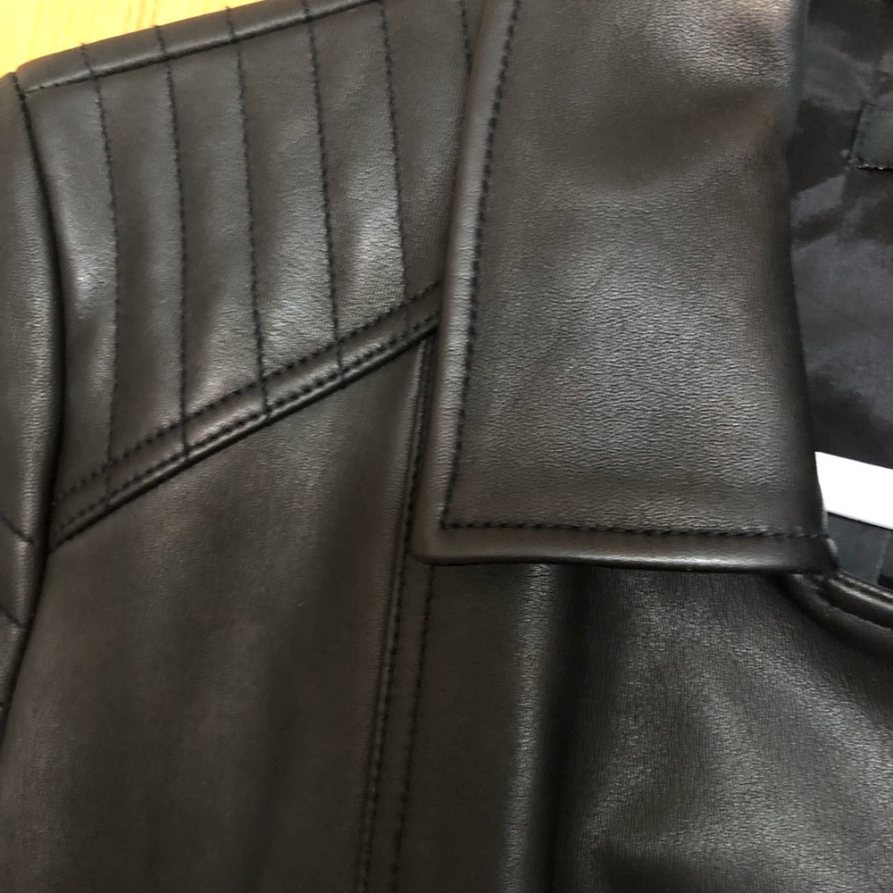 Black Leather Moto Jacket - Picture 6 of 7